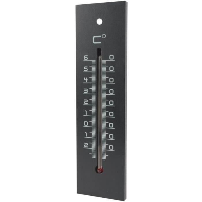 Thermomètre medium en bois L: 22cm - noir