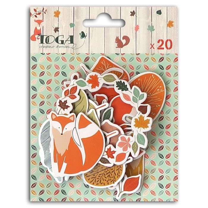 TOGA Lot de 20 Chipboards Miel & Cannelle