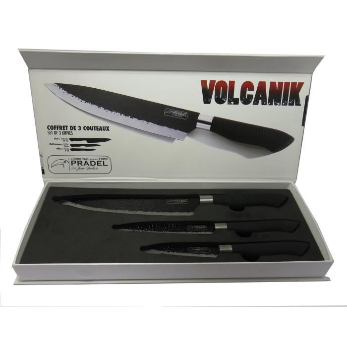 JEAN DUBOST Coffret aimanté de 3 couteaux de cuisine Volcanik