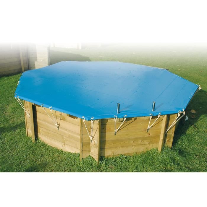 UBBINK Bâche d'hiver et de sécurité pour piscine 400x640 cm - Bleu