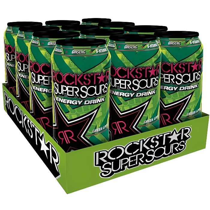 Rockstar Super Sours Energy Drink Green Apple Pomme Verte 12 x 0,5l Achat / Vente energy drink Rockstar Super Sours Energy Drink Green Apple Pomme Verte 12 x 0,5l Achat / Vente energy drink