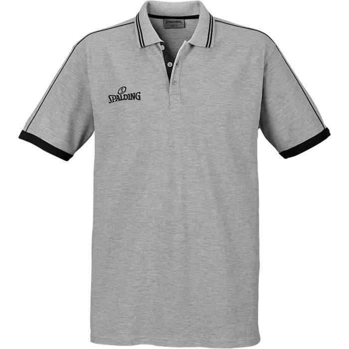 SPALDING Polo Manches Courtes - Gris/Noir