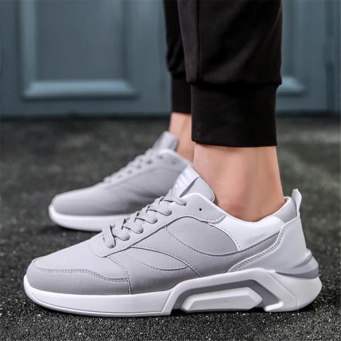 blanc Couleur Homme Marque Sandales De Taille Luxeloafer Personnalité Plus noir Grande Loisirs Gris Chaussures Antidérapant Sneakers W6w1wdqn0