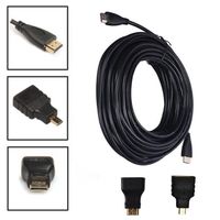 CÂBLE TV - VIDÉO - SON 10M 3in1 HDMI vers HDMI - Mini - Micro adaptateur CÂBLE TV - VIDÉO - SON 10M 3in1 HDMI vers HDMI - Mini - Micro adaptateur