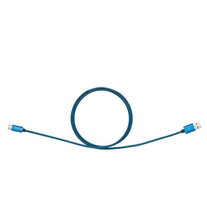 PNY Cable tressé Type C vers USBA 2.0 Bleu