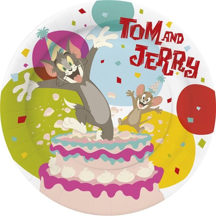 10 Assiettes Tom et Jerry (18cm)   Paquet de 10 assiettes Tom et Jerry
