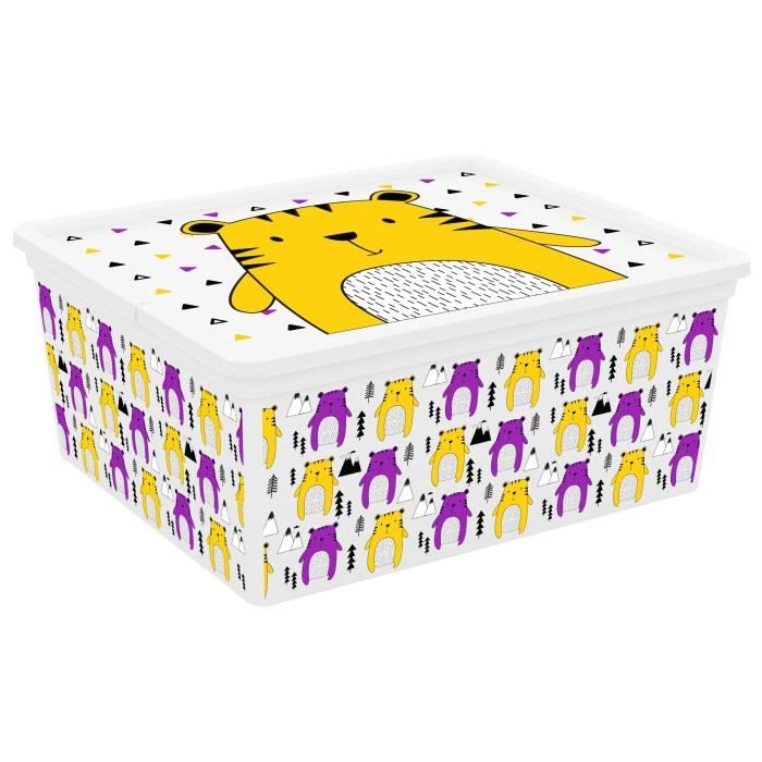 C BOX STYLE Boîte de rangement pour enfant Hipster - 18 L - 40 x 34 x 17 cm - Jaune