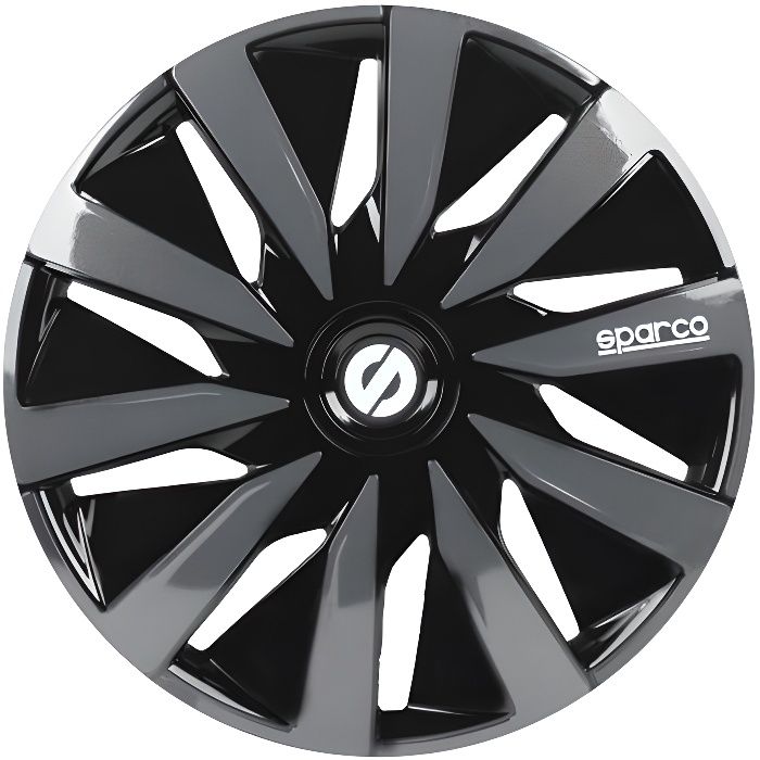 SPARCO 4 Enjoliveurs Lazio 16 Noir et Gris