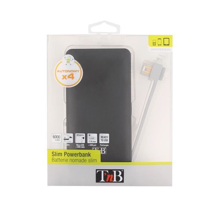 TNB Batterie externe de secours universelle 6000mA