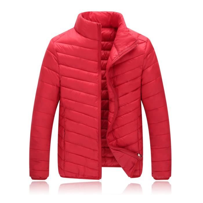 Marque Montant Doudoune Fit Courte Col Hiver Rayures Homme Slim Luxe IqfPfvX