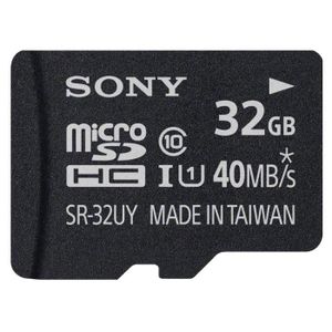 SONY Carte Mémoire Micro SDHC Class 10 32 GB 90 MB / S + Adaptateur