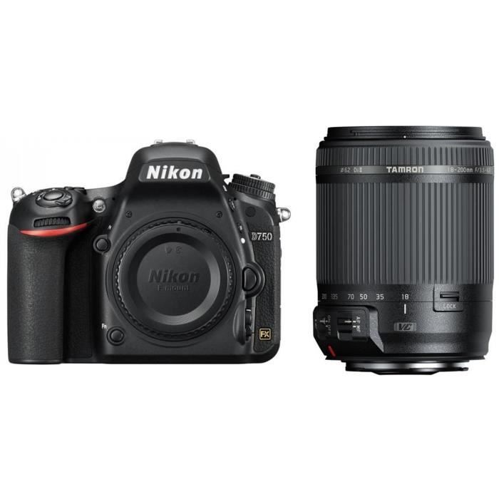 Pack NIKON D750 NU Boitier Nu - Expeed 4 - HDMI - WIFI intégré - Ecran inclinable robuste + Objectif TAMRON 18-200 mm