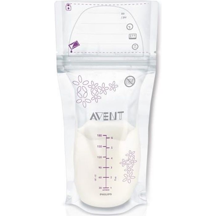 PHILIPS AVENT Sachets de conservation SCF603/25 Pour lait maternel - 180ml