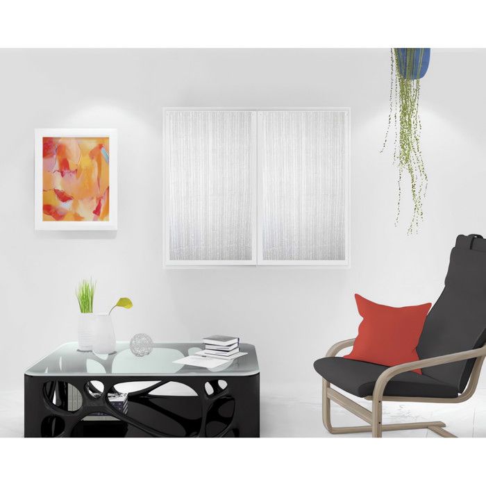 SOLEIL DOCRE Paire de brise bise Maelis 45x90 cm Blanc et gris