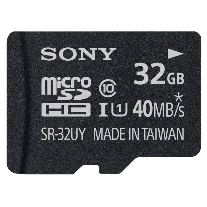 SONY Carte Mémoire Micro SDHC Class 10 32 GB 90 MB / S + Adaptateur