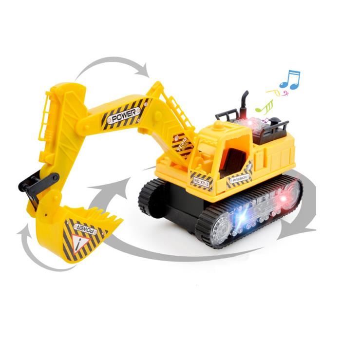 Rouge Jouet Avec Musique Bleue D'enfants La Et Modèle Voiture De Camion D'excavatrice Légère Électrique KJlTc3F1