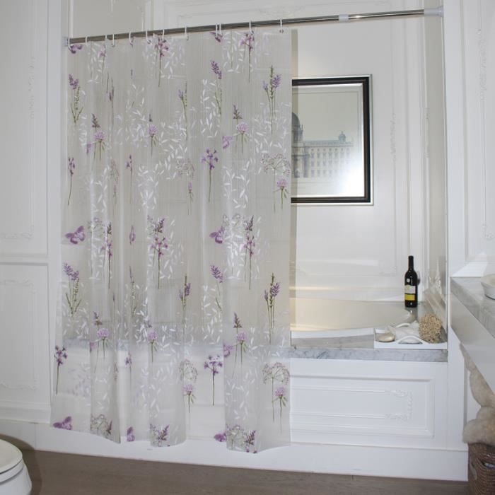 Rideau de Douche EVA Imperméable Transparent pour Décoration de ... Rideau de Douche EVA Imperméable Transparent pour Décoration de ...