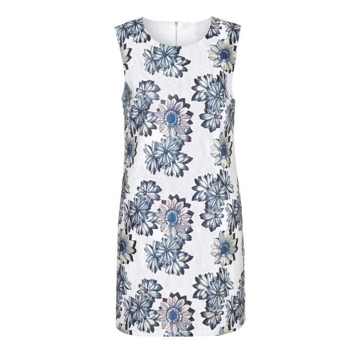 Iska Blanc Droite Achat Blancbleu Femme Robe Sans Manches qSGLUzMVp