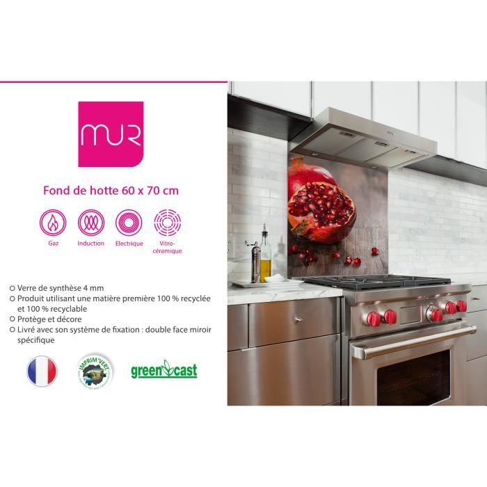 Fond de hotte "Grenade" en Verre de3
