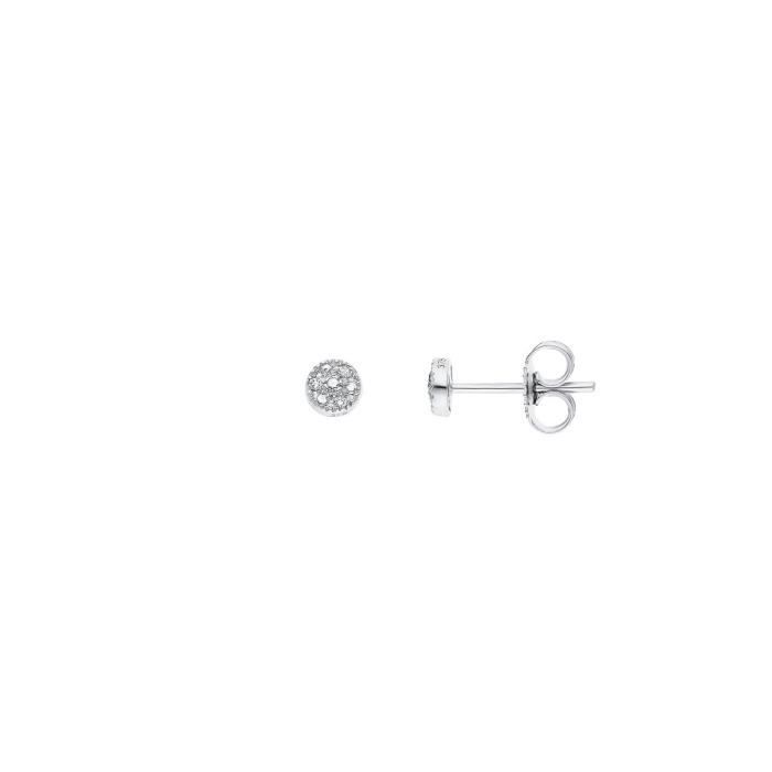 DIAMOND LANE Boucles d'Oreilles Or Blanc 375° et Diamants Femme