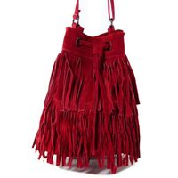 sac seau bandouli 232 re 224 franges en cuir bordeaux sac seau bandouli 232 re 224 franges en cuir bordeaux