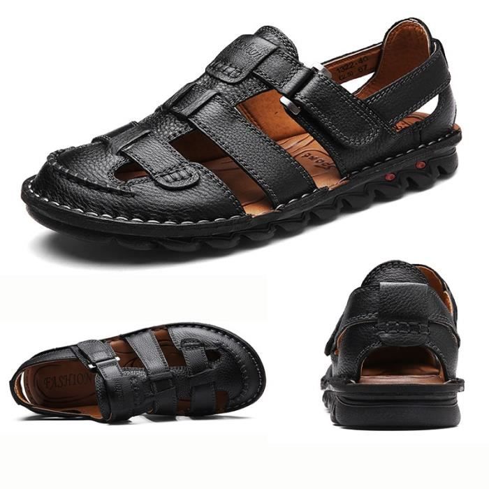 Sandales Plates Hommes Loisirs Style De Étudiants Antidérapants marron Noir Coréens Chaussures rIYqwr0