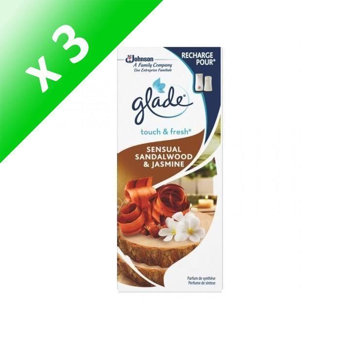 GLADE BY BRISE Recharge senteur touch & fresh bali (Lot de 3)