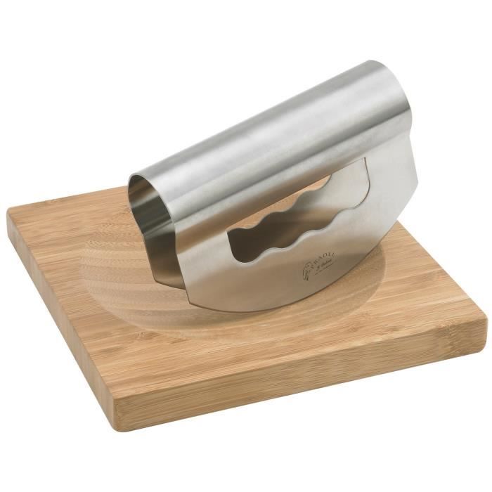 JEAN DUBOST Planche à découper en bambou + couteau éminceur - Inox