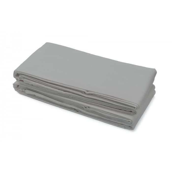 Drap Plat 100% coton 180x290 cm gris clair