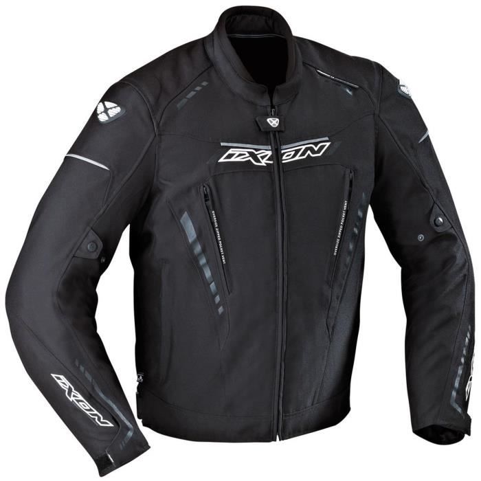 IXON Exodus Blouson Moto Textile Noir et Blanc