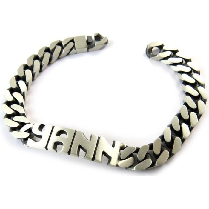 BRACELET , GOURMETTE Gourmette argent Prénom Découpé (Yann)