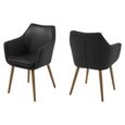 Fauteuil en PU noir et piètement en chêne Nora - Achat / Vente ... Fauteuil en PU noir et piètement en chêne Nora - Achat / Vente ...