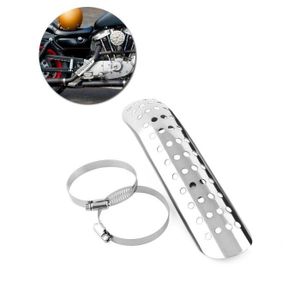 Protection Thermique Pour Tuyau D'échappement Moto – Universel, Noir, Diamètre 50-70 Mm, Acier Métallique