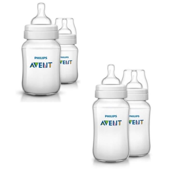 PHILIPS AVENT Lot de 4 biberons Classic+ 260 et 330 ml