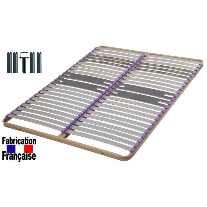cadre lattes morpho 140x190 avec 5 pieds de 28 cm ht - achat / vente
