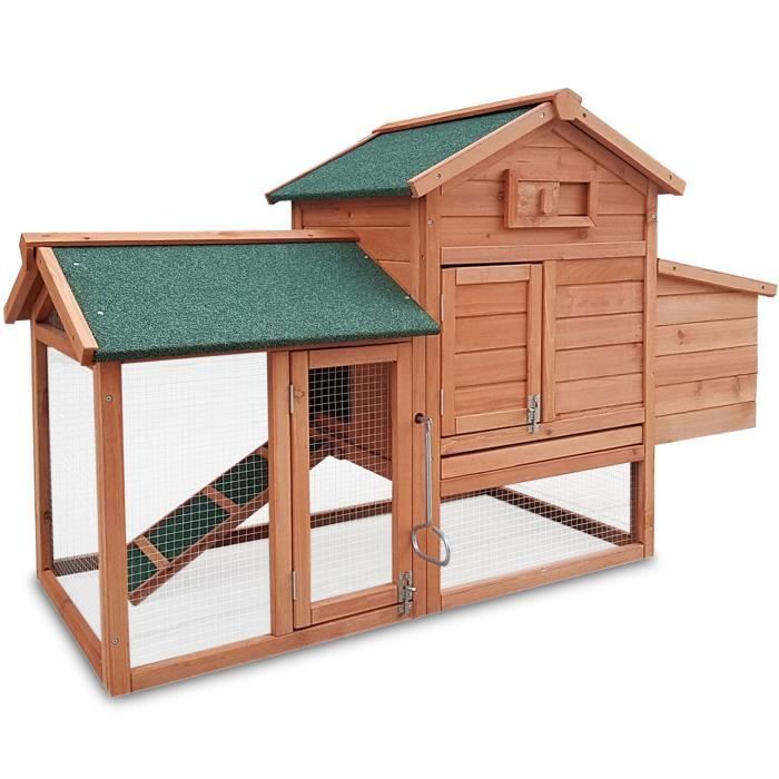 Poulailler En Bois Pour Jardin Extérieure Cage Canard Avec Nichoir 143 X 49 X 93 Cm Modèle 155 Heidi