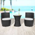 P166 Jeu De Mobilier De Jardin 5 Pcs Resine Tressee Noir Achat
