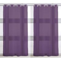 RIDEAU Paire de Voilages 135x240cm DEEP PURPLE RIDEAU Paire de Voilages 135x240cm DEEP PURPLE