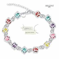 BRACELET - GOURMETTE AO Bracelet Cubes Cristaux Multicolores Swarovski BRACELET - GOURMETTE AO Bracelet Cubes Cristaux Multicolores Swarovski