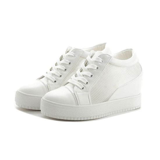 Chaussure Mode Baskets Tennis Femme Sneaker Talon Compensé 7 CM Blanc - Achat / Vente basket Chaussure Femme Mode Baskets Tennis Femme Chaussure Sneaker Talon Compensé 7 CM Blanc - Achat / Vente basket d50cb8