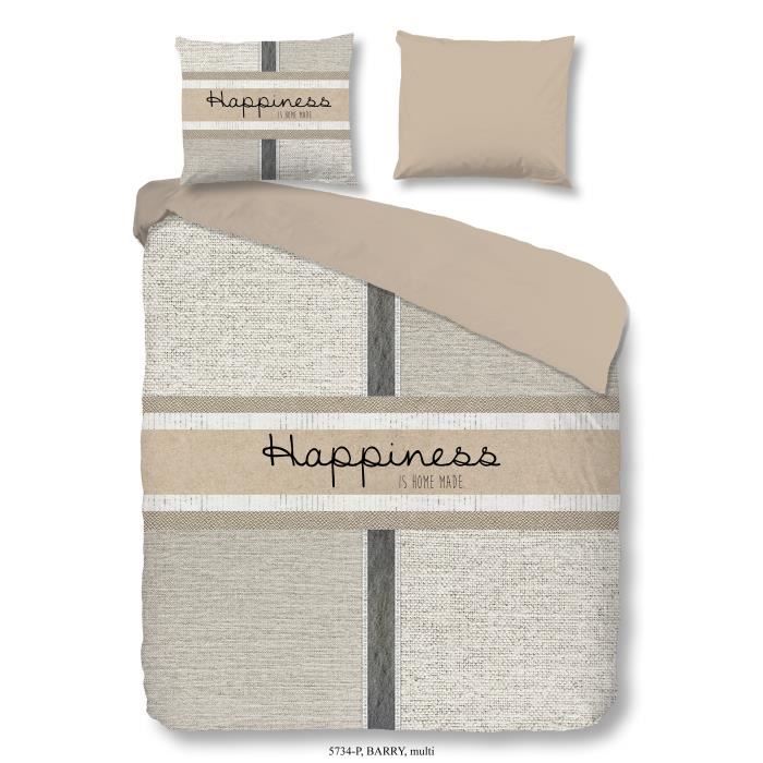GOOD MORNING Parure de couette Coton Barry - 1 housse de couette 140x200cm + 1 taie d'oreiller 60x70cm - Multicouleurs