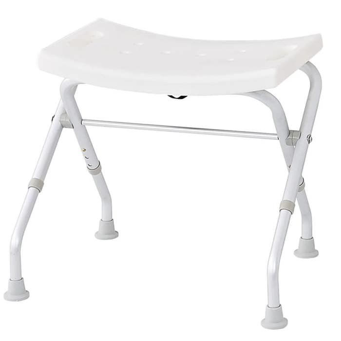 Tabouret de salle de bains pliable - Blanc