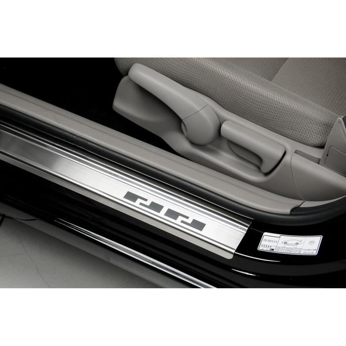 2 Ensembles Seuils De Porte Voiture Fibre Carbone - Protection Adhésive, 60cm Et 40cm, Noir
