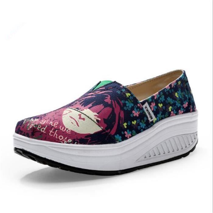 Noir xz087noir35 rose blanc jaune rouge Chaussure beige Femmes Yst Épais Chaussures Mode Fond Detente gris vert Classique Oz6Ow8qT