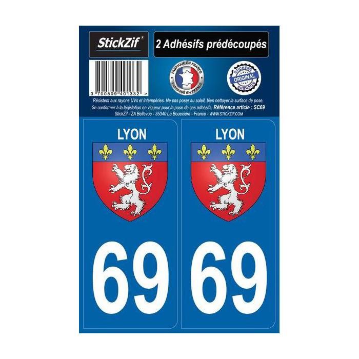 STICKZIF 2 Autocollants City 69 Lyon SC69