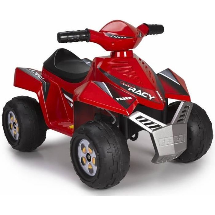 FEBER - Quad Racy Rouge - Vehicule Electrique pour Enfant 6 Volts