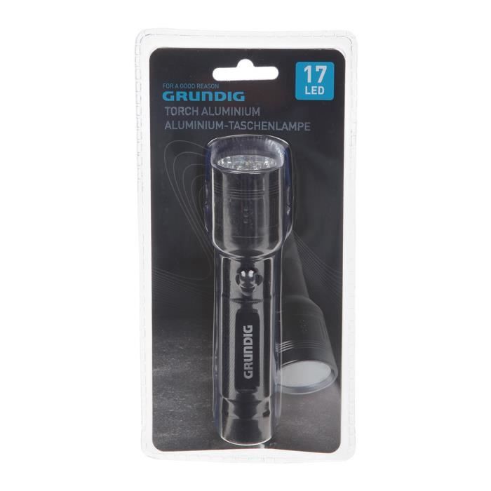 GRUNDIG Lampe torche 17 LED - Aluminum - Noire