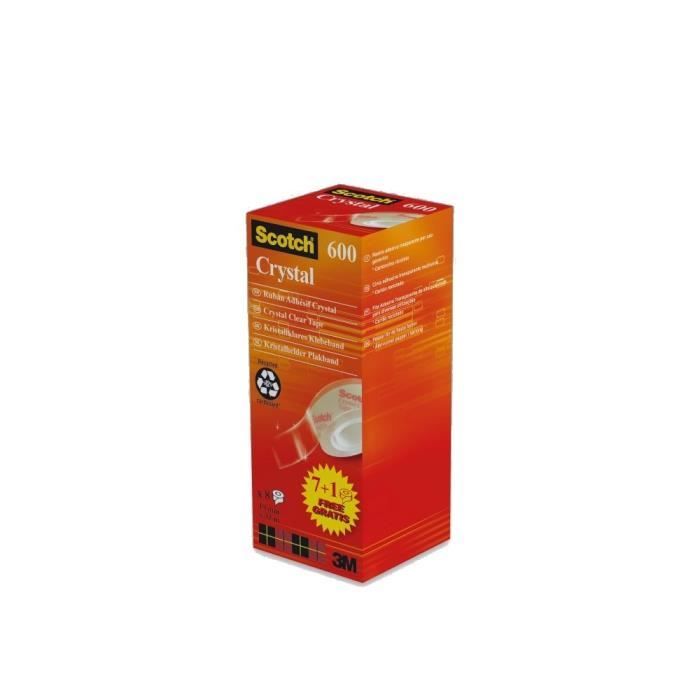 SCOTCH Lot de 8 rouleaux adhésifs Crystal