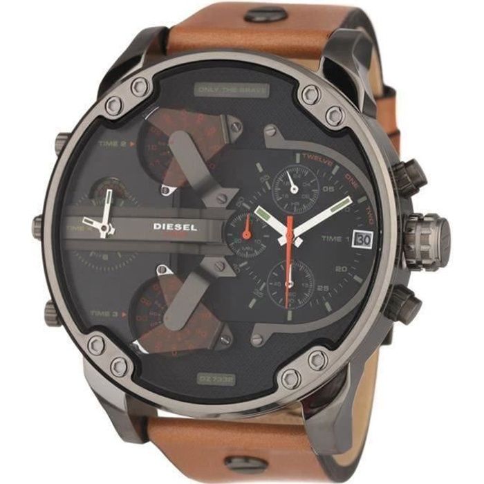 DIESEL Montre Chronographe Quartz DZ7332 Bracelet Cuir ...
