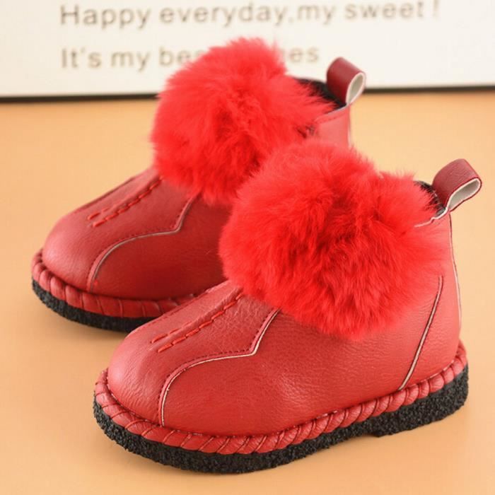Bbs Enfants ons Rouge Chaussures Hiver Neige De Gar Cuir Bb Martin En Tout petits Filles Bottes UHwcqgt